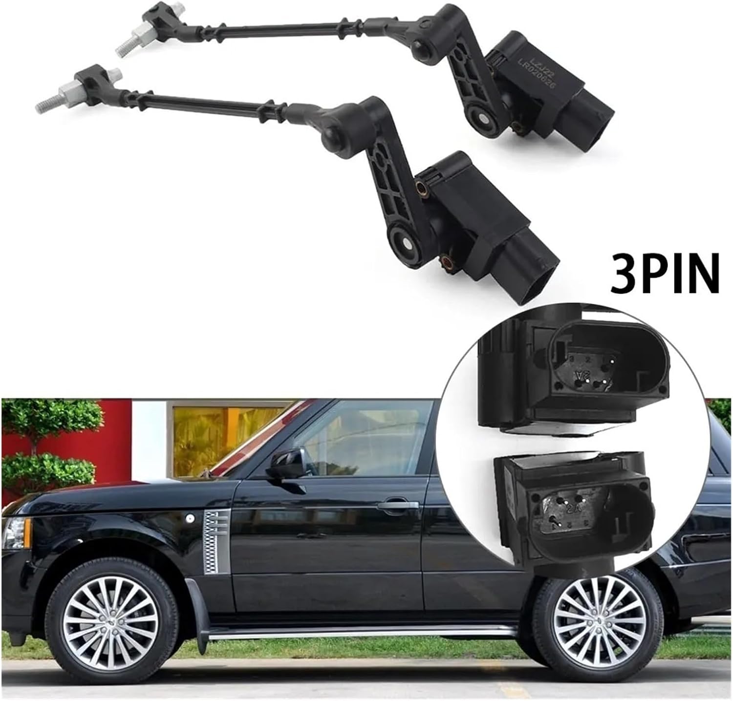 Car Front Air Suspension Height Level Sensor Replacement Compatible with Land Rover Range Rover L322 2003-2012 LR020626 LR020627(1Pcs Left)