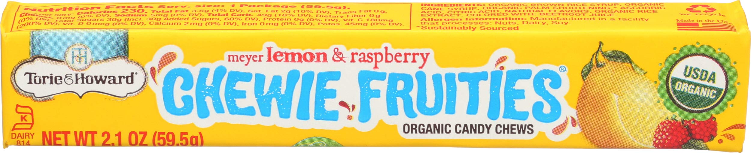 TORIE & HOWARD FRT CHW CNDY LMN RASPBRY STK P 2.1OZ