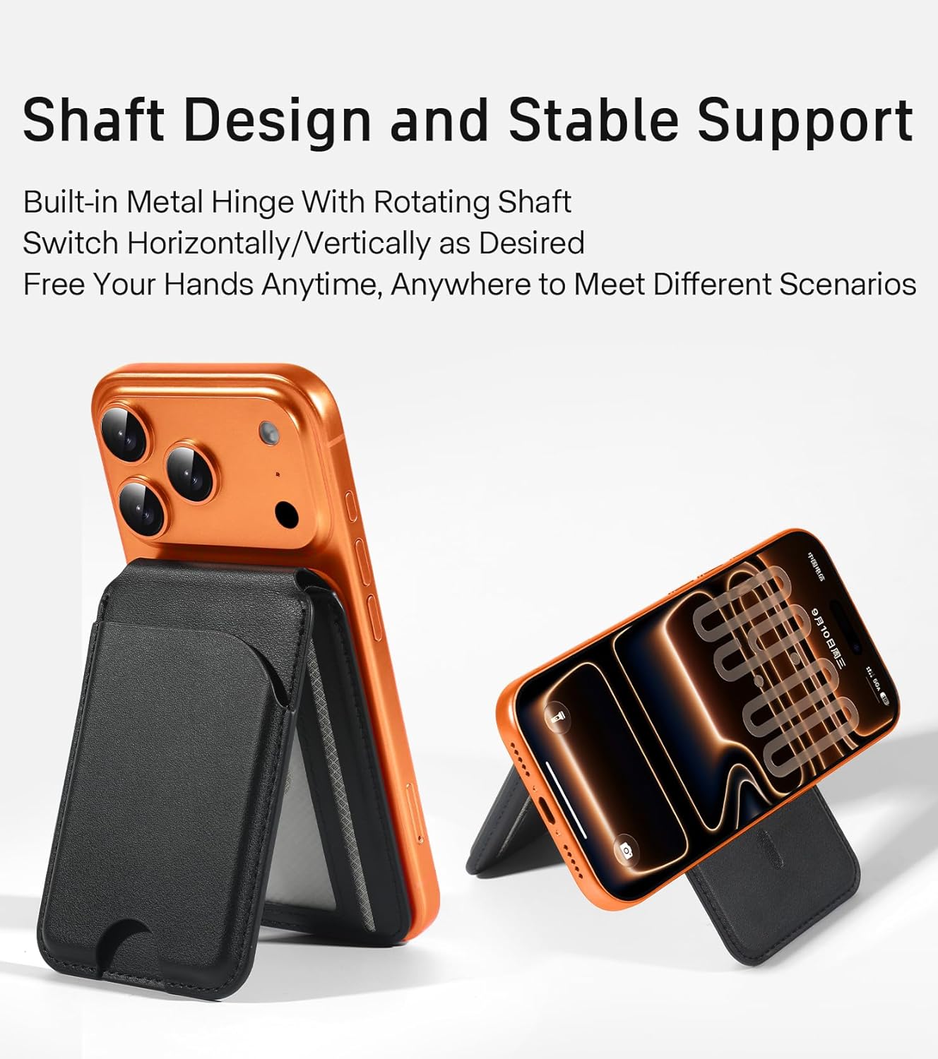 Wallet Case for iPhone 17 Pro Max, Compatible with MagSafe for Men Women Magnetic PU Leather Card Holder, 2 in 1 Detachable RFID Blocking Credit Flip Phone Case Cover Kickstand, Black - Image 4