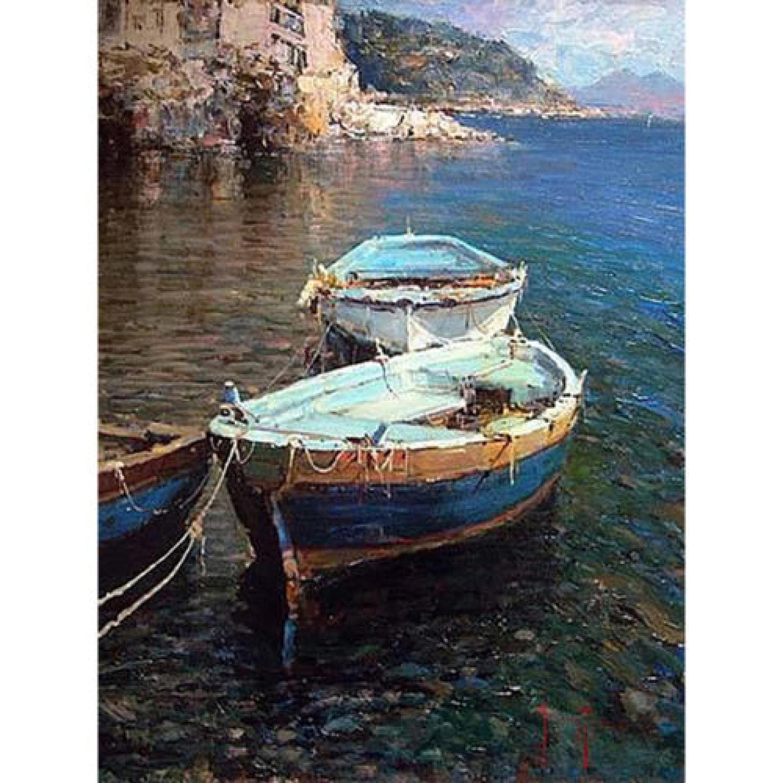 Peinture diamant 5D bateau pour décorer votre salon en broderie strass