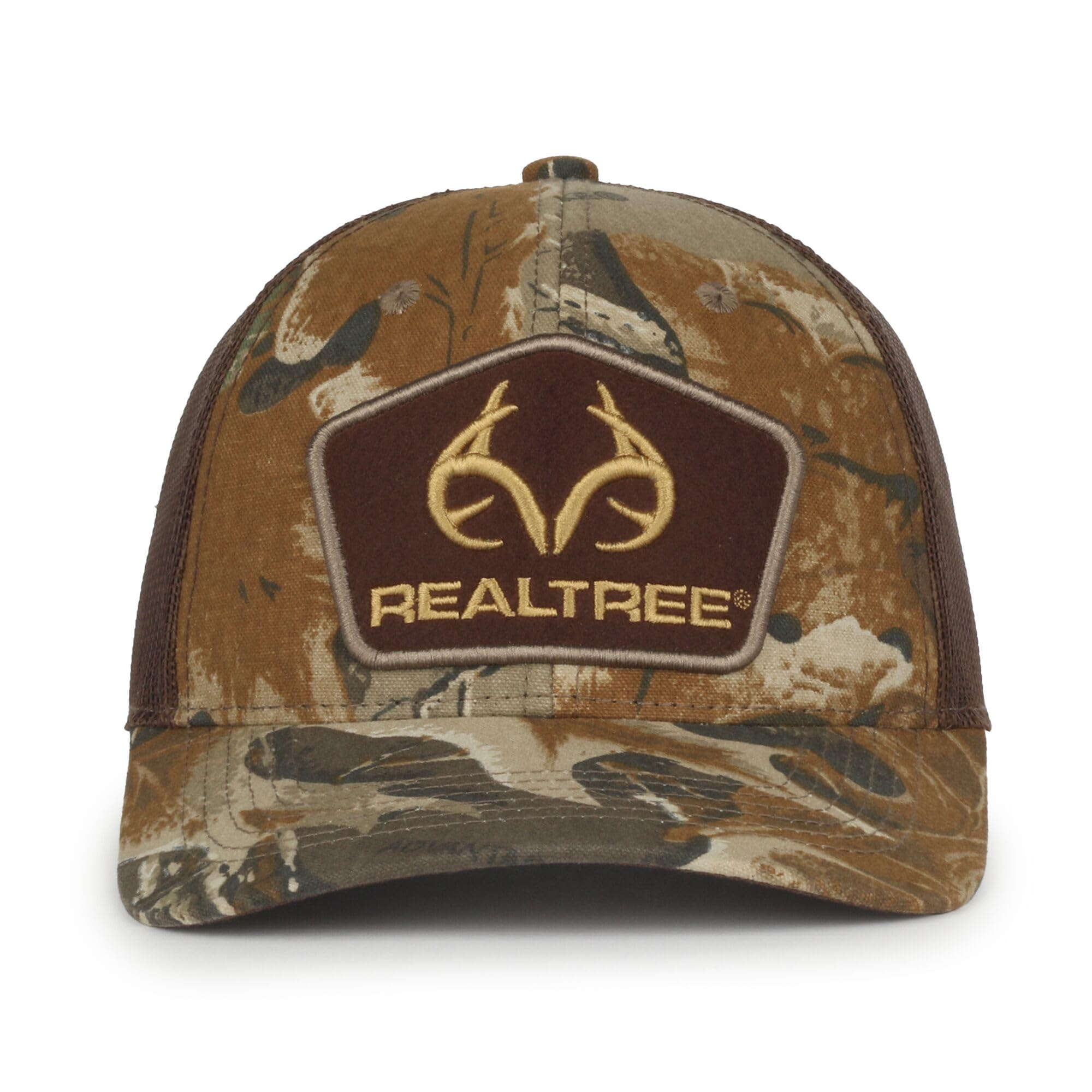 Realtree Advantage Camo Hat – Structured Hunting Cap with Mesh Back, Adjustable One Size, Brown
