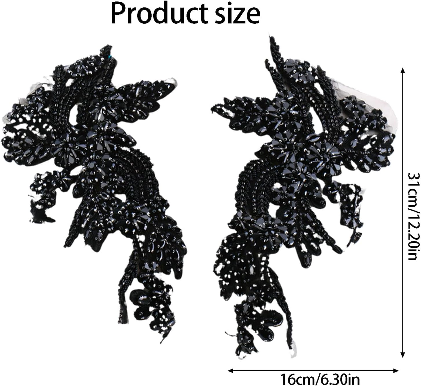 Sewing Embellishment with 3D Florals Design for Dresses and Accessories Crystals Sequined Fabric Flower