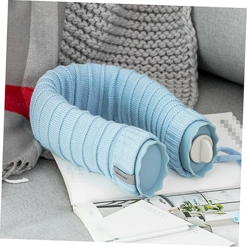 Miniatura 8 de FRCOLOR U Shaped Neck Hot Water Bag with Plush Cover Knitting Sleeve Leak Warm Compress for Neck Care Home Travel Random Color