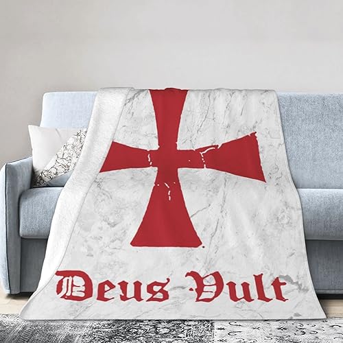 Deus Vult Knights Templar Cross - Manta térmica, ligera, súper suave y cálida para todas las estaciones, para sofás