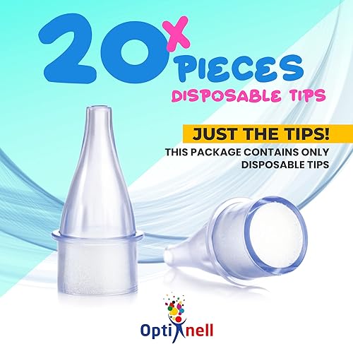 Miniatura 7 de Puntas desechables (20 puntas de repuesto desechables) para aspiradores nasales Opti Nell Opti Nell para bebés pequeños, limpiador de nariz, seguro