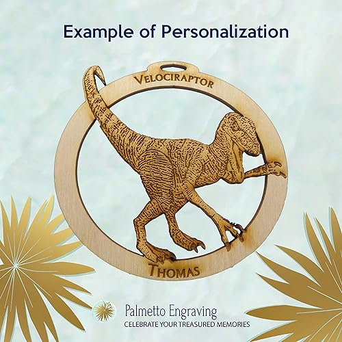 Miniatura 2 de Personalized Velociraptor Ornament - Unique Velociraptor Christmas Tree Ornament