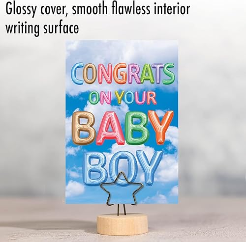 Miniatura 5 de The Best Card Company - Tarjeta de felicitación para bebé recién nacido - Felicidades a los padres, tarjeta de notas con sobres (no 3D o elevados) -