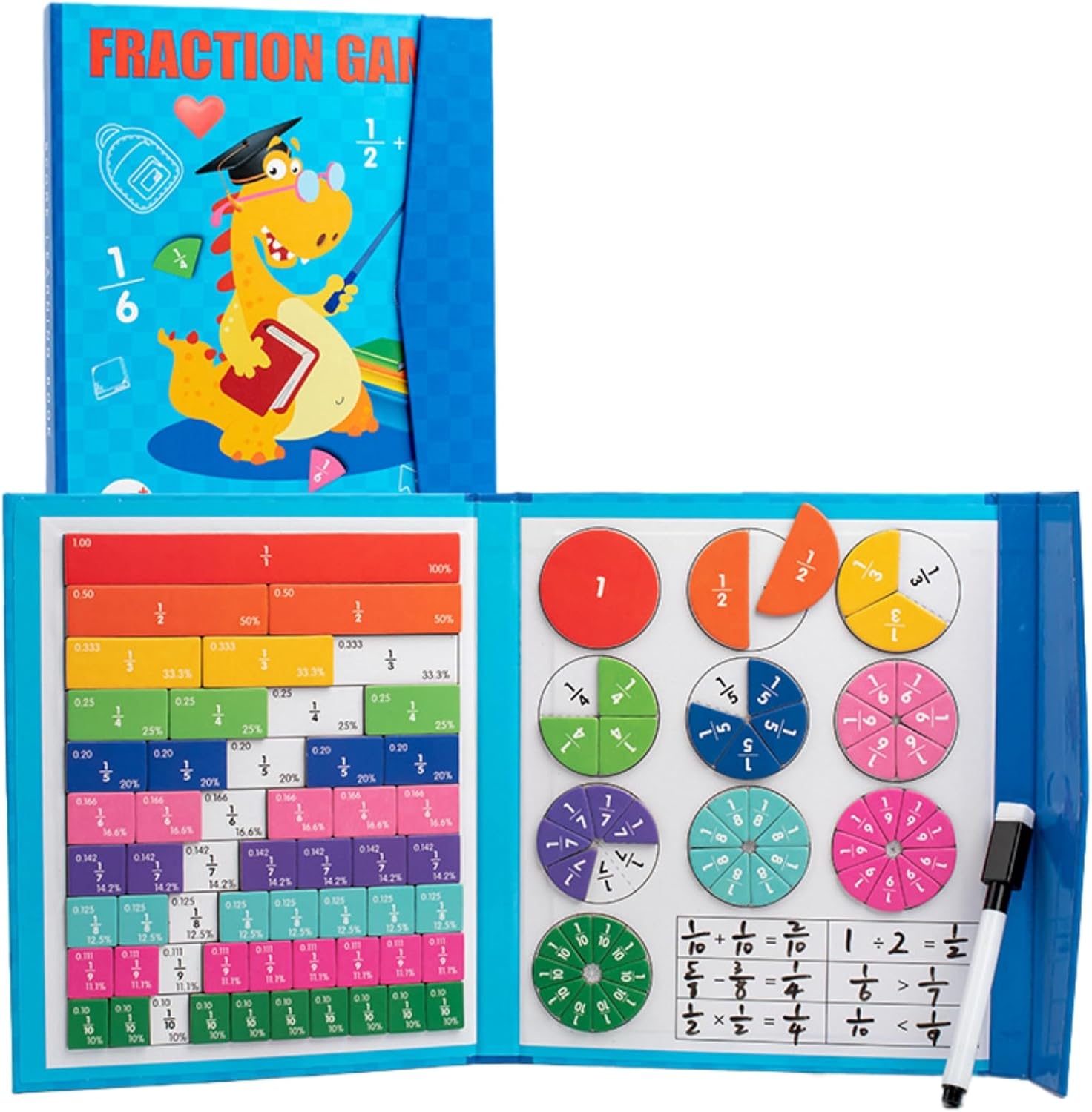 Amazon.com: Magnetic Fraction Demonstration Book, Stem Magnetic Math ...