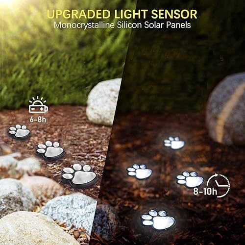 Miniatura 2 de Luces solares de 16.8 pies, tira de luces solares de animales de gato y perro (juego de 8) decoración al aire libre, calienta a tu mascota y haz que