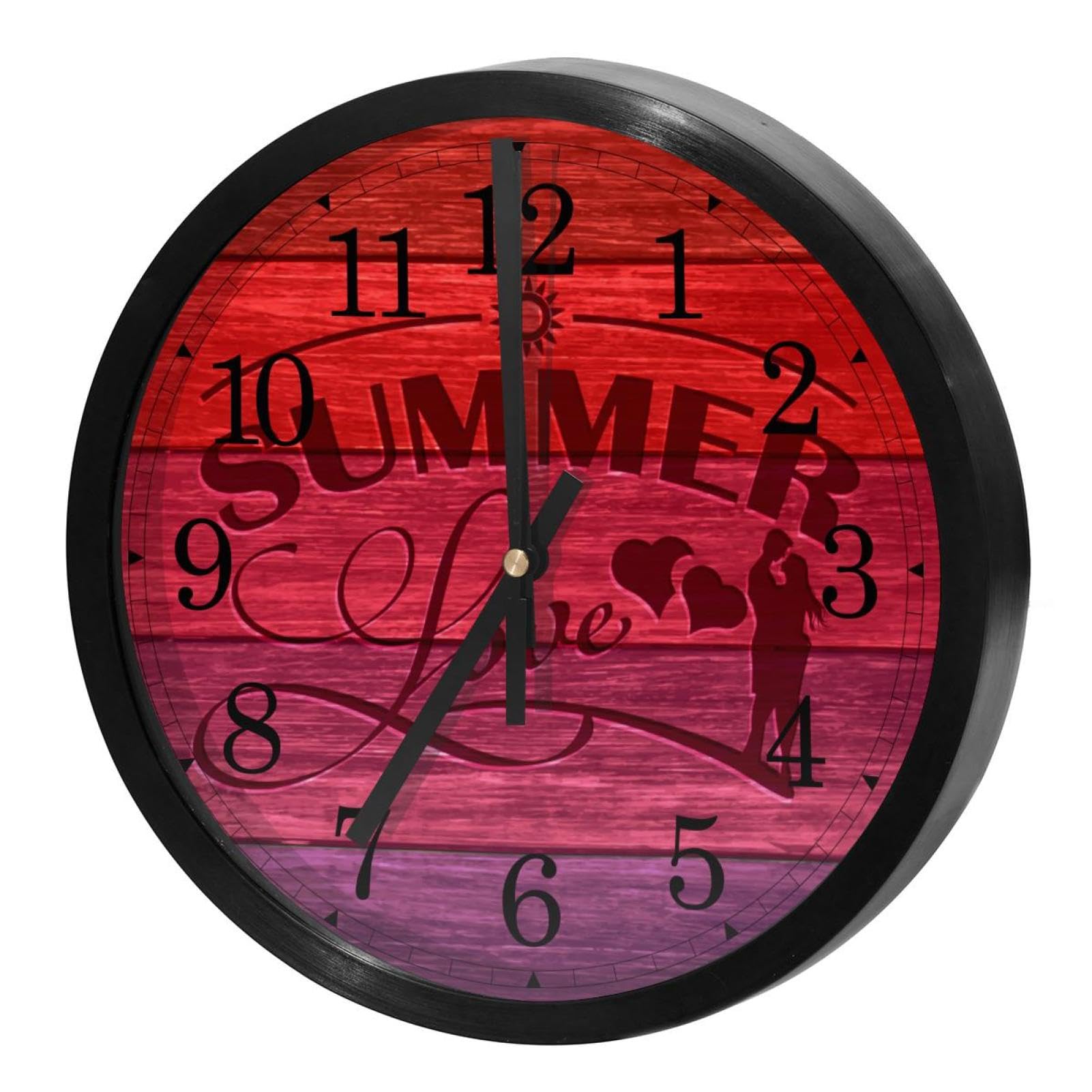 Horloge murale ronde à quartz idéale pour une cuisine familiale lumineuse
