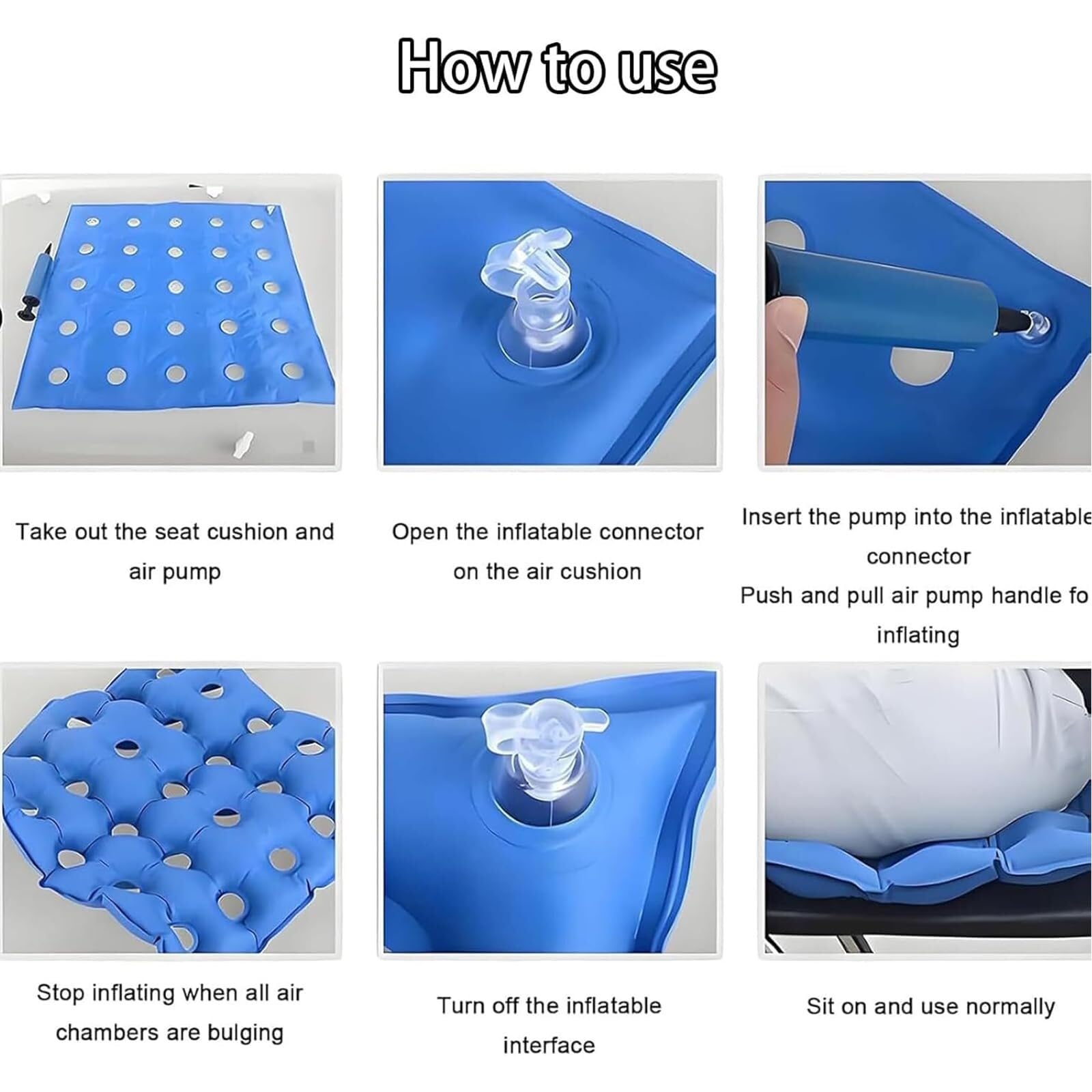 Materasso a pressione alternata con pompa elettrica, materasso ad aria anti-decubito con 55 prese d'aria, cuscinetto a pressione pieghevole gonfiabile in PVC, per anziani e disabili, prevenzione del