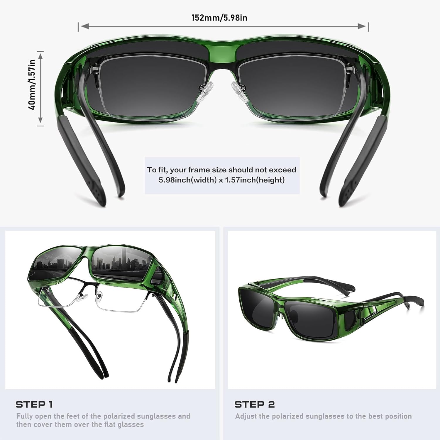 Wzerry Fit Over Glasses Sunglasses for Women Men, Polarized Oversized Sun Glasses for Prescription Glasses UV400 Protection - Image 5