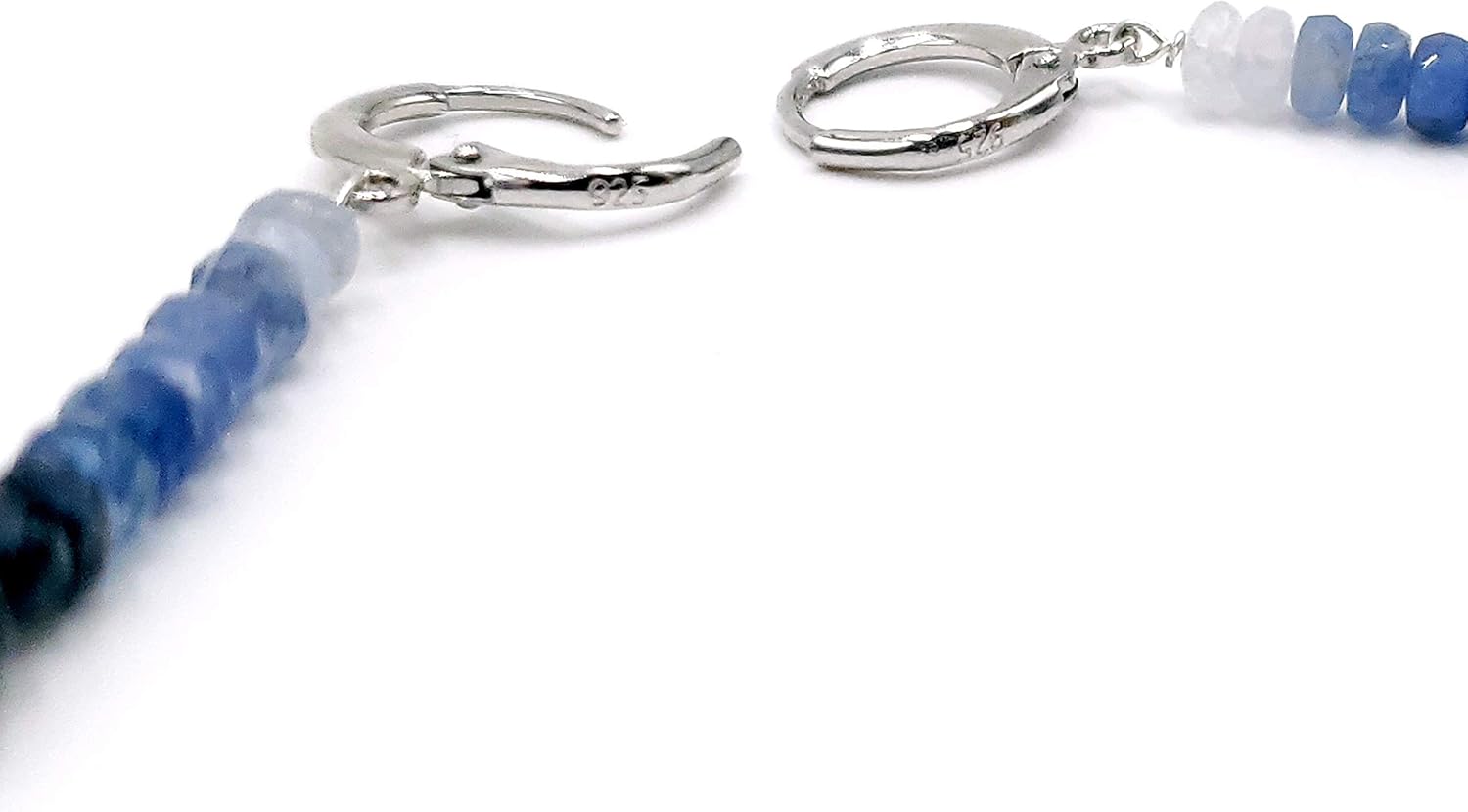 Natural shaded sapphire drop earring with 925 sterling silver lever hook, ombre sapphire jewelry, uniquelan jewelry SapphireLapis