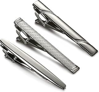 3Pcs Tie Clips for Men Tie Bar Clip Set Classic Necktie Tie Pin Ties Bar Pinch Clips for Regular Ties Necktie Wedding Business