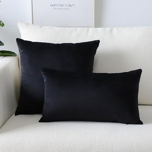 Miniatura 2 de Artscope Fundas de almohada cuadradas de terciopelo de lujo súper suaves, decorativas, fundas de cojín para sofá, dormitorio, decoración de