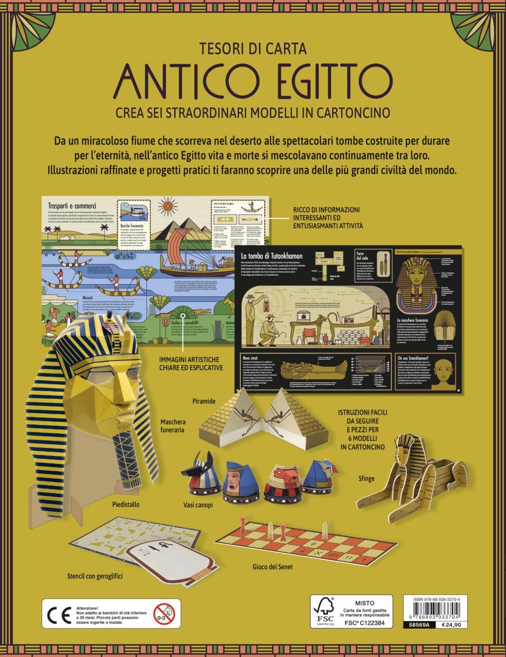 Antico Egitto. Scopri la terra dei faraoni con sei modelli tutti da costruire. Tesori di carta. Ediz. a colori. Con 6 modelli da costruire