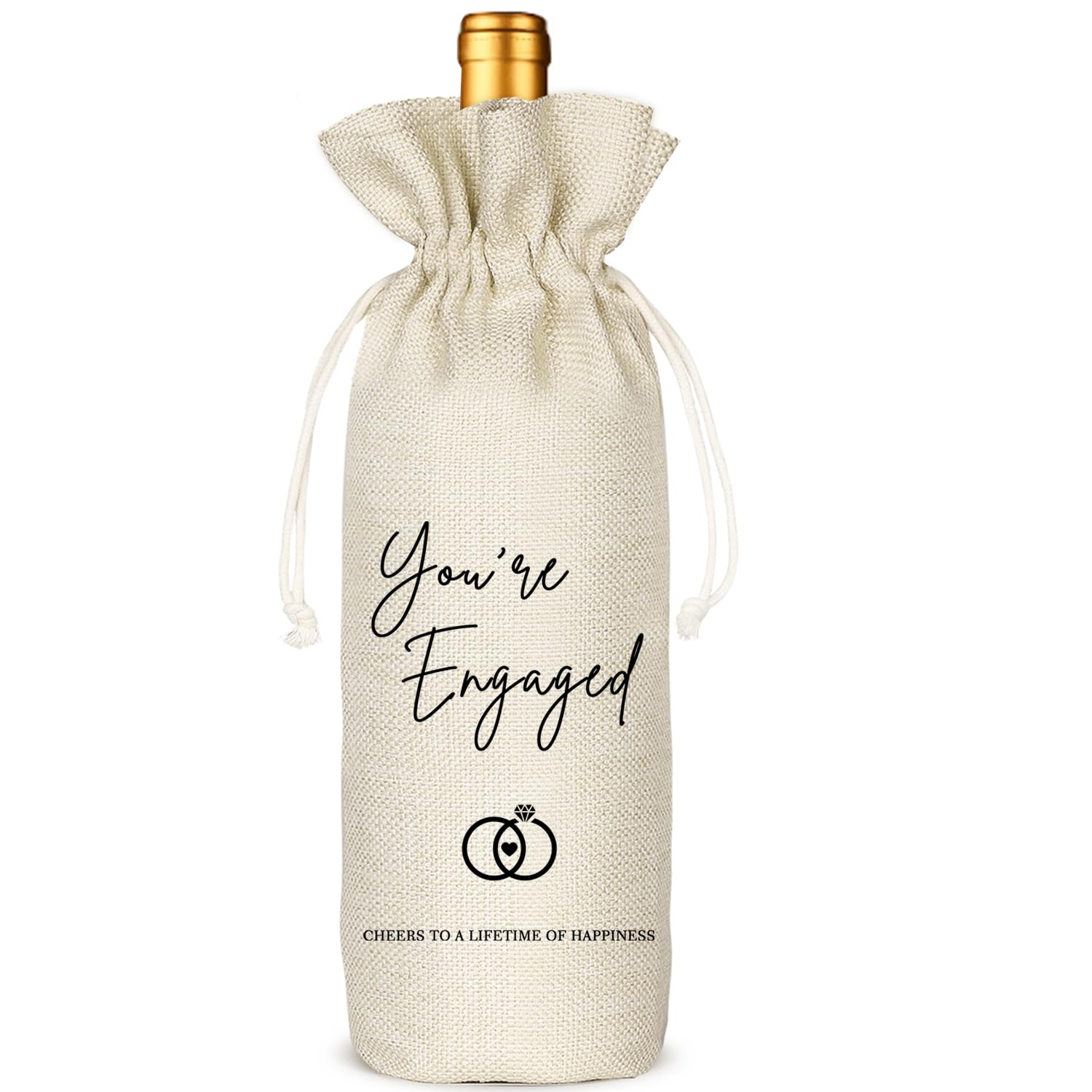 Socive Engagement Wine Bag, Personalized Engagement Wine Bag,Engagement Gift for Couples,Wedding Newlywed,Bride Gifts-You're Engaged