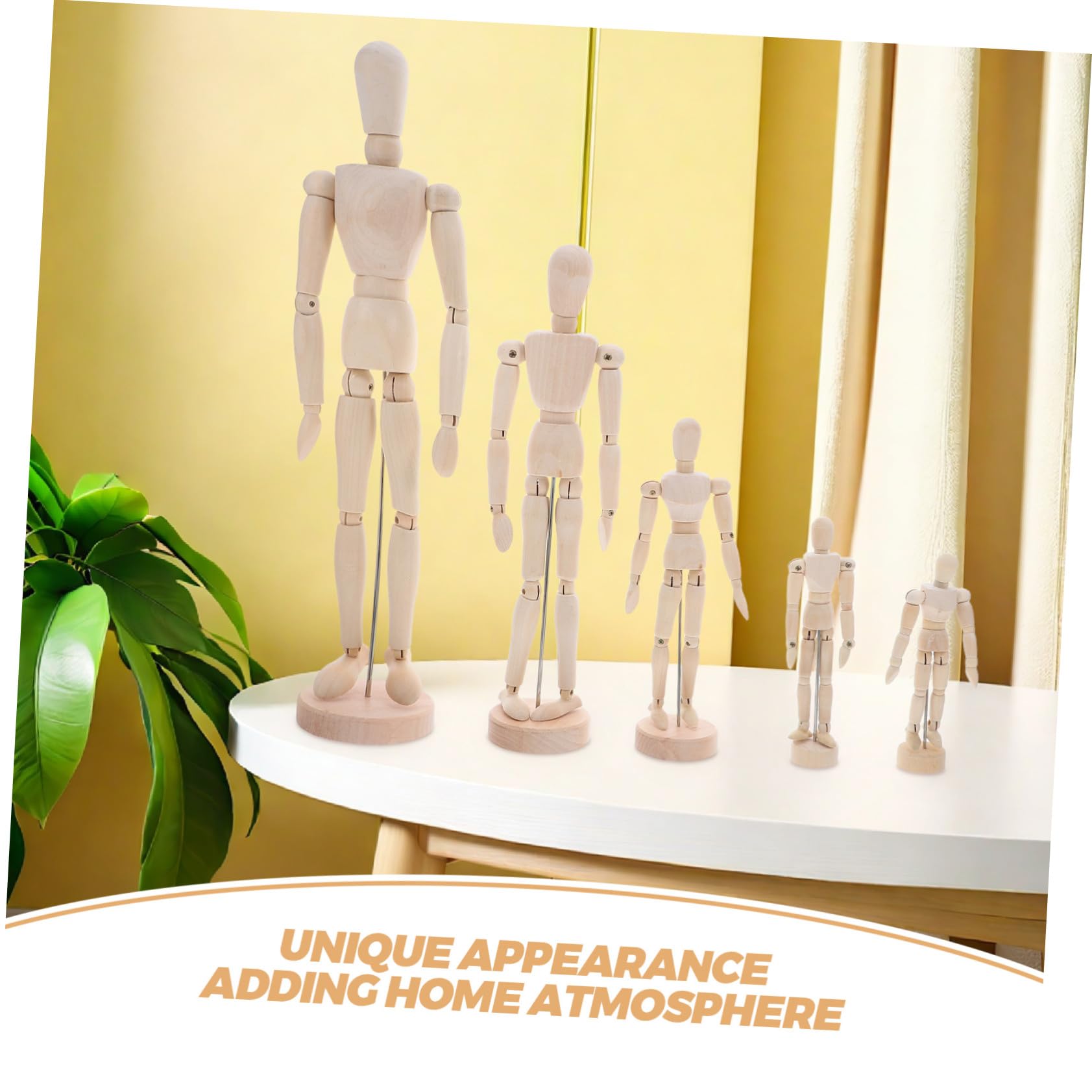 NUOBESTY 5 Pièces Mannequins Dessin Articulés avec Support Stable Modèles Humains Réglables pour Croquis Artistiques Décoration Bureau et Apprentissage Proportions