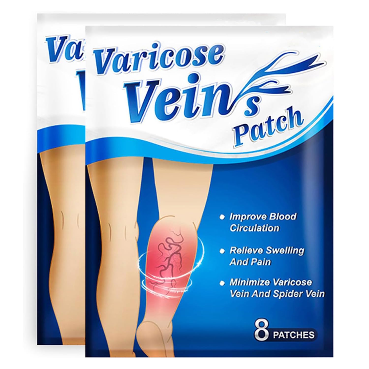 Goreem 16Pcs Varicose Veins Patches Dredge Vein Smoothing Varicose Veins Reduce Swelling Relieve Pain
