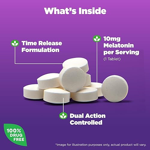 Miniatura 3 de Natrol Advanced Sleep Melatonina 10 mg, suplemento dietético para un sueño reparador, tabletas de melatonina de liberación prolongada, 100 tabletas