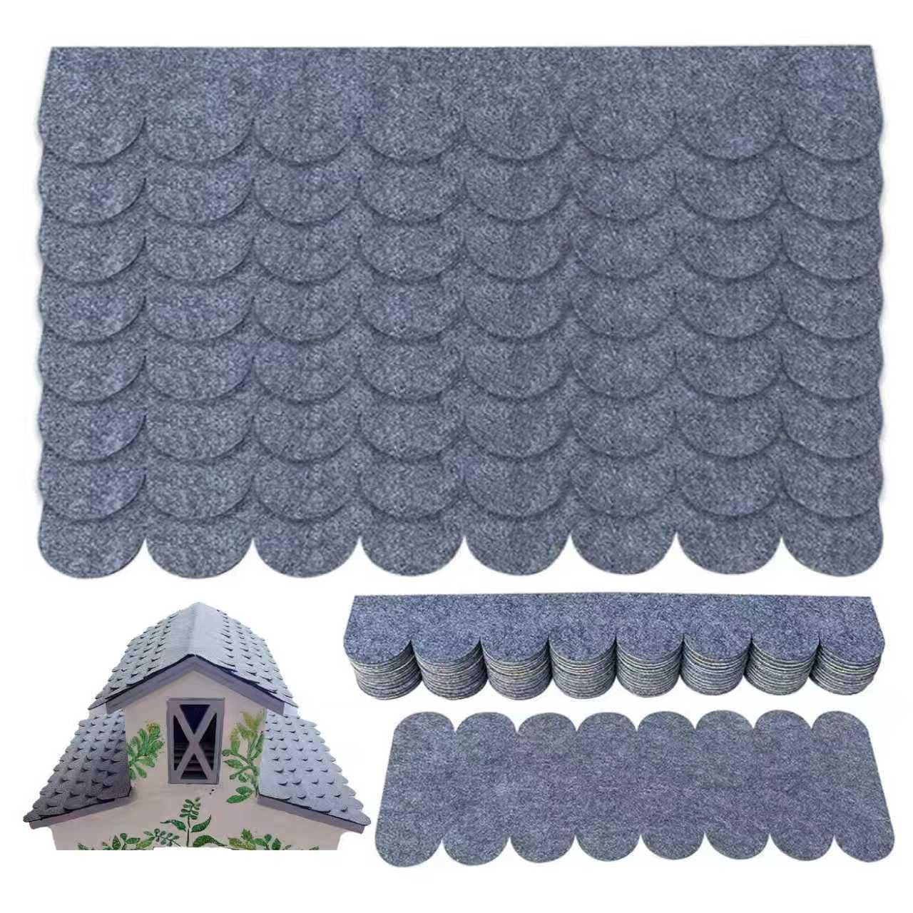 32 unidades de fieltro autoadhesivo para techos para pajareras, tejas en gris (30 x 5 cm y 30 x 11 cm) – Resistente al agua para nido, hotel de insectos, conejeras, casetas para pájaros DIY, casetas