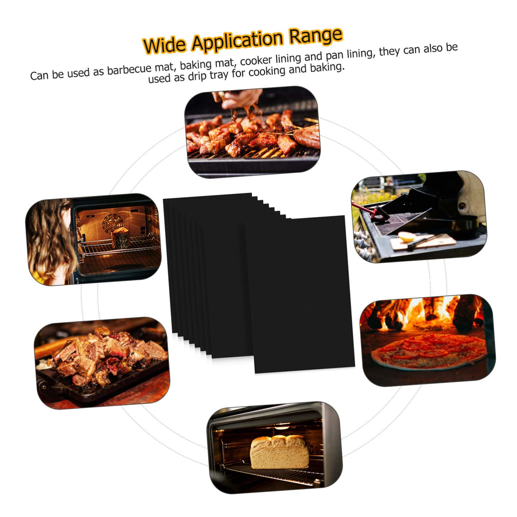9piezas Mats De Horno Reutilizables Antiadherentes De Versátiles Para Asar Cocinar y Hornear Resistentes y Ajustables