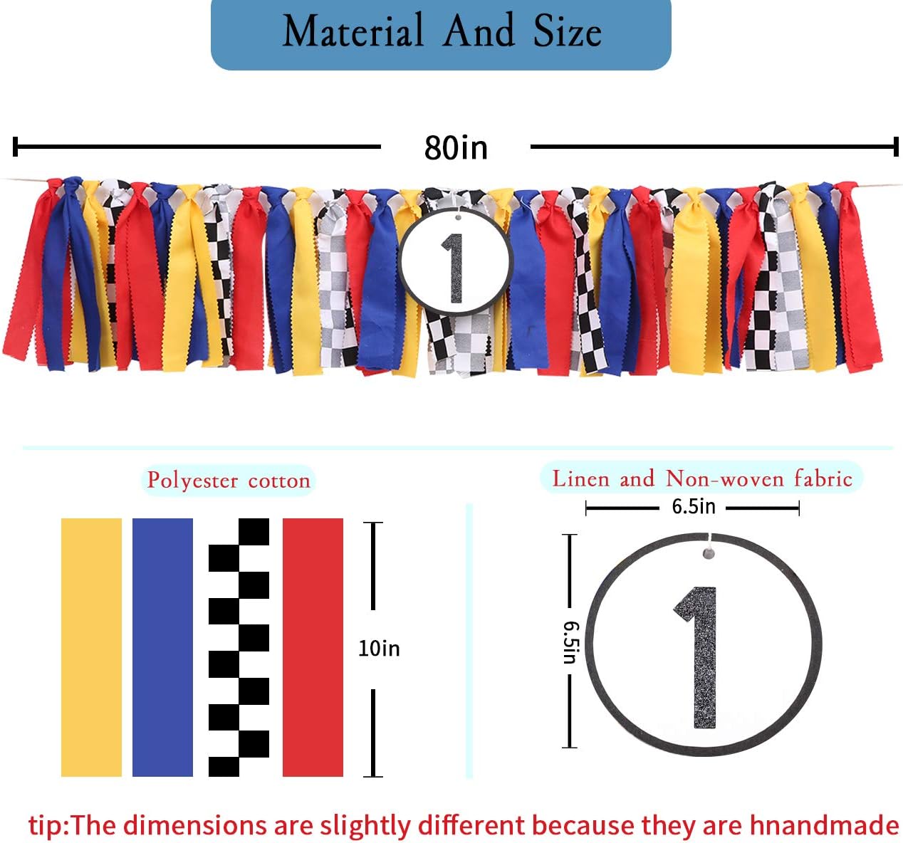 Mcqueen Birthday Party Supplies - Race Car Banner For Photo Booth Props And Backdrop Cake Smash, Best 1st Party Decorations For Kids (1st Race Car Birthday Banner) - Image 2