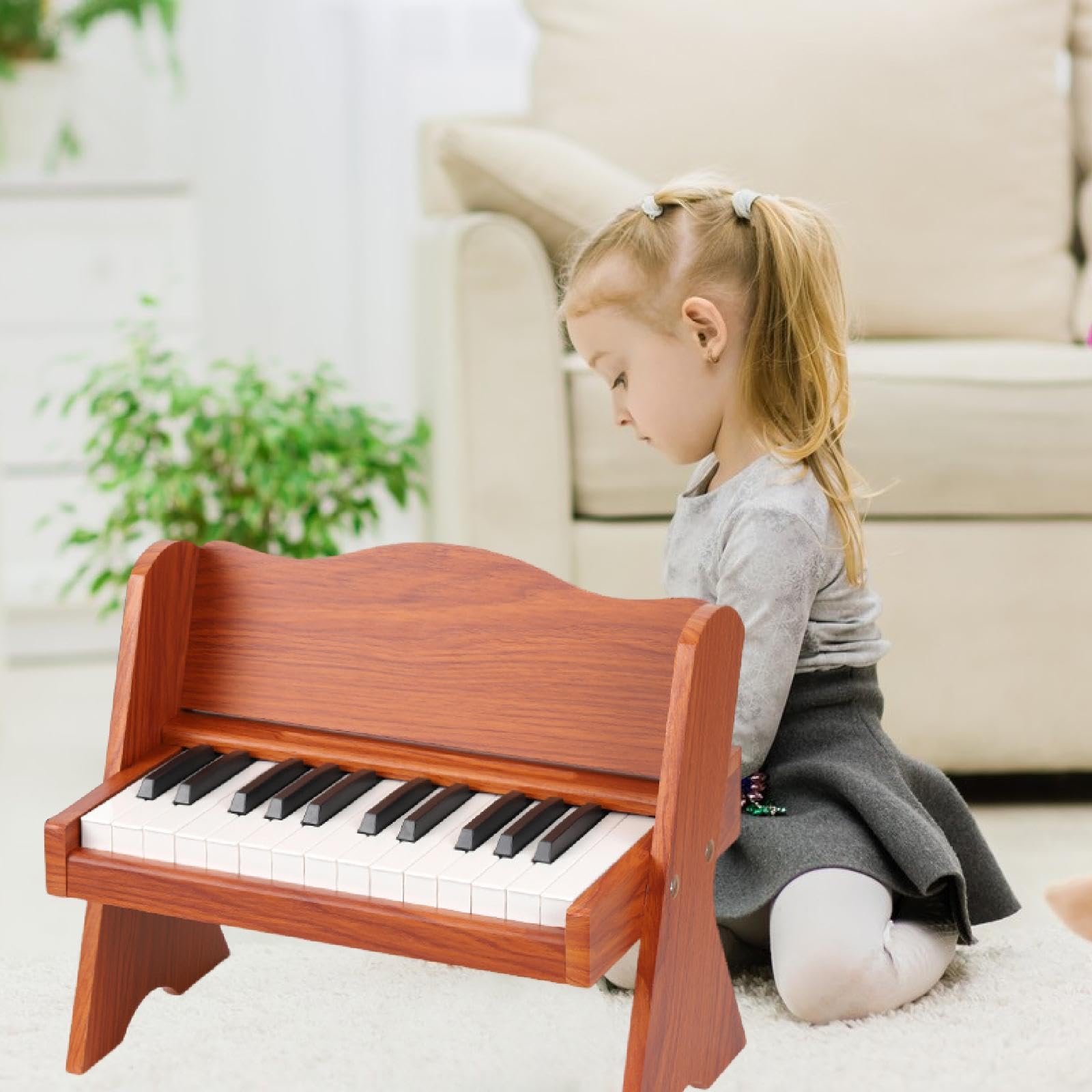 MagiDeal electrónico infantil, instrumento musical regalo para niños y niñas, ideal para aprender música en casa. Juguete madera para el hogar, Color de Madera Brillante