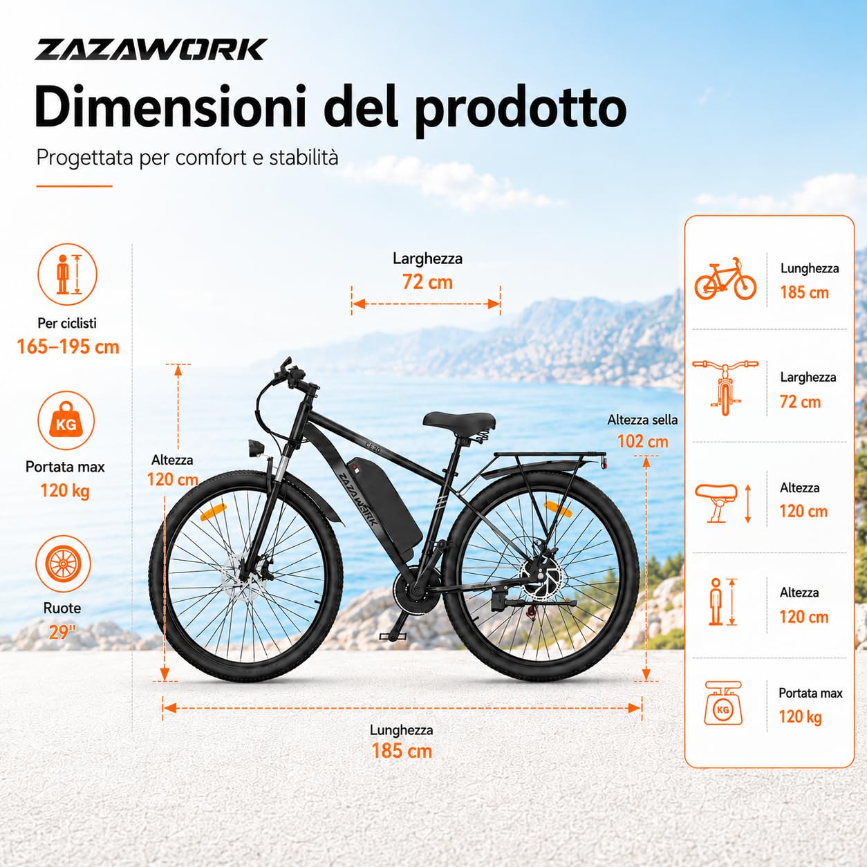 Bici Elettrica Uomo 48v15ah Batteria Rimovibile，21 Velocità Bicicletta Elettrica Adulti，25 Km/H&Autonomia Di 80-100km Mountain Elettrico Bike，Ebike Pedalata Assistita Con Acceleratore