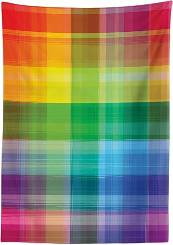 Miniatura 10 de Ambesonne Mantel de tartán para exteriores, diseño tradicional de elementos del folclore escocés, mantel decorativo lavable de picnic, 58 x 104