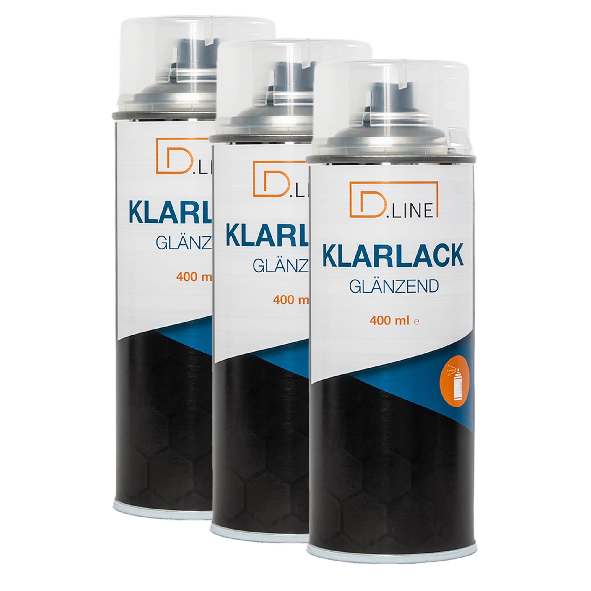 D.LINE Klarlack glänzend Sprühdose 400 ml DL 1523 - Überzugslack für Sprühlacke (3x 400 ml)