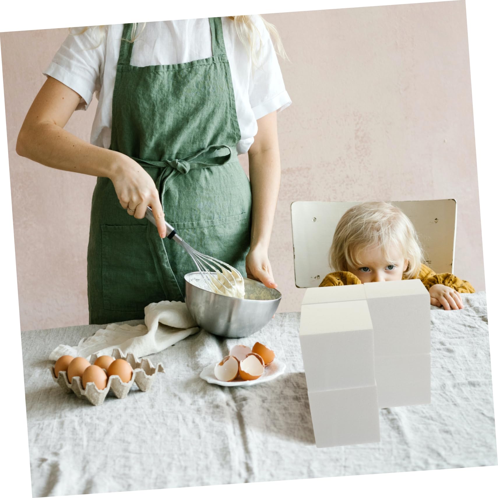 18 Pollici Cubo di Schiuma Manichini per Torta dalla Forma Creativa Torta Finta Riutilizzabile Basi per Torta Multifunzione Modello di Torta Multifunzione con Cakey Bianca