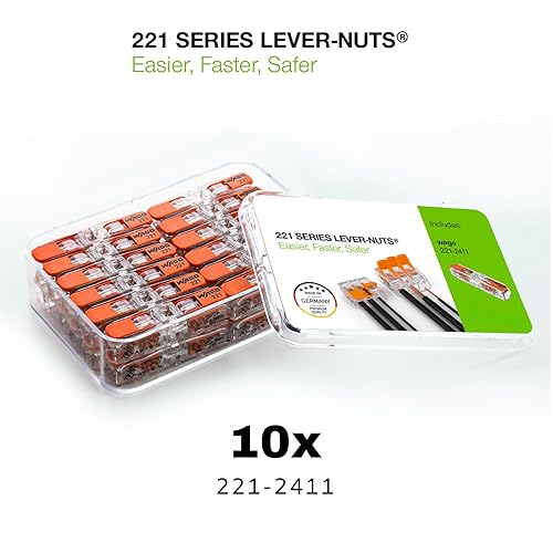 Miniatura 2 de WAGO 221-2411 Conectores de cable, conector de tuercas de palanca, paquete surtido de conectores de cable eléctrico, Conector de empalme en línea