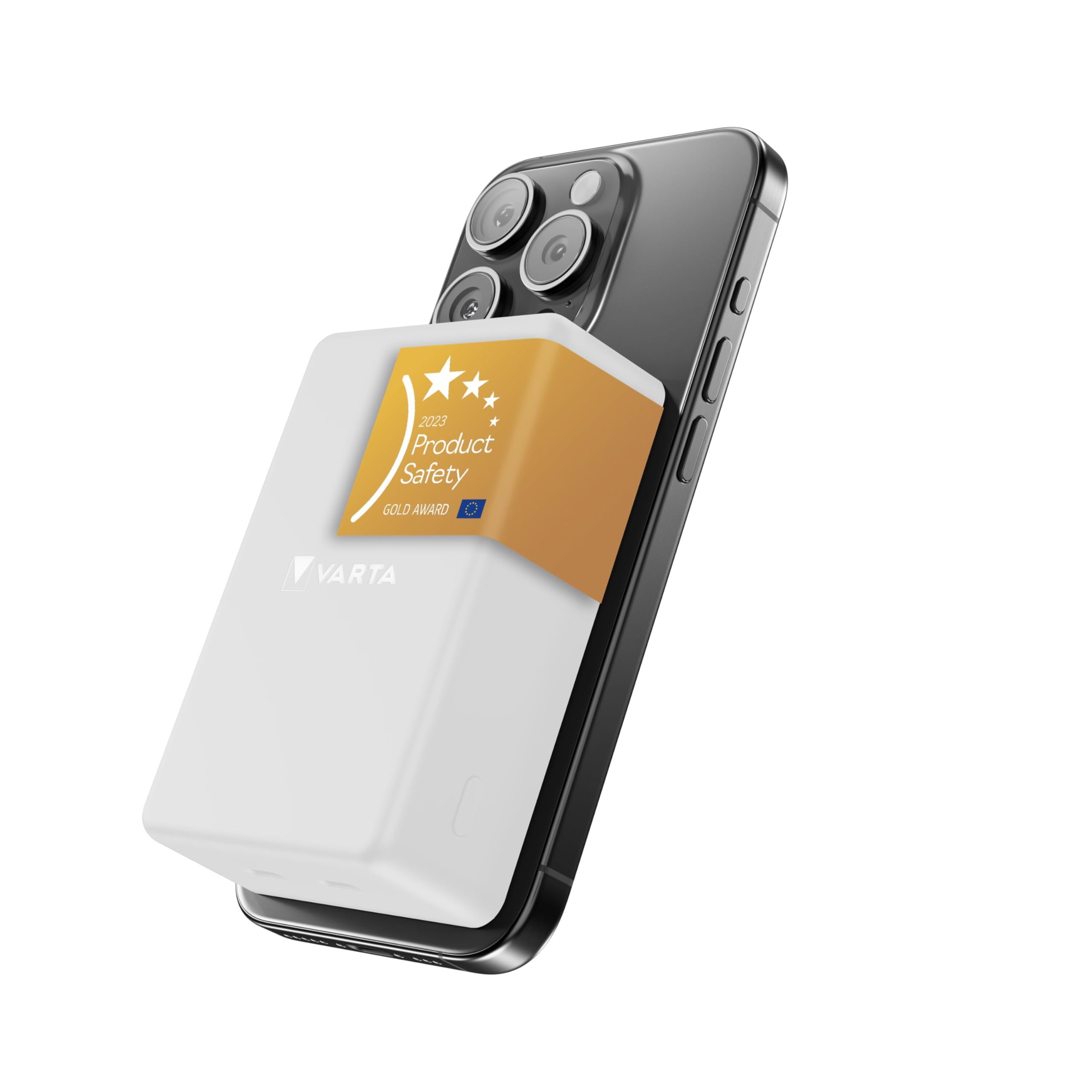 VARTA Power Bank 10000 mAh, Mag Pro, magnétique, sans Fil, Coloris Blanc