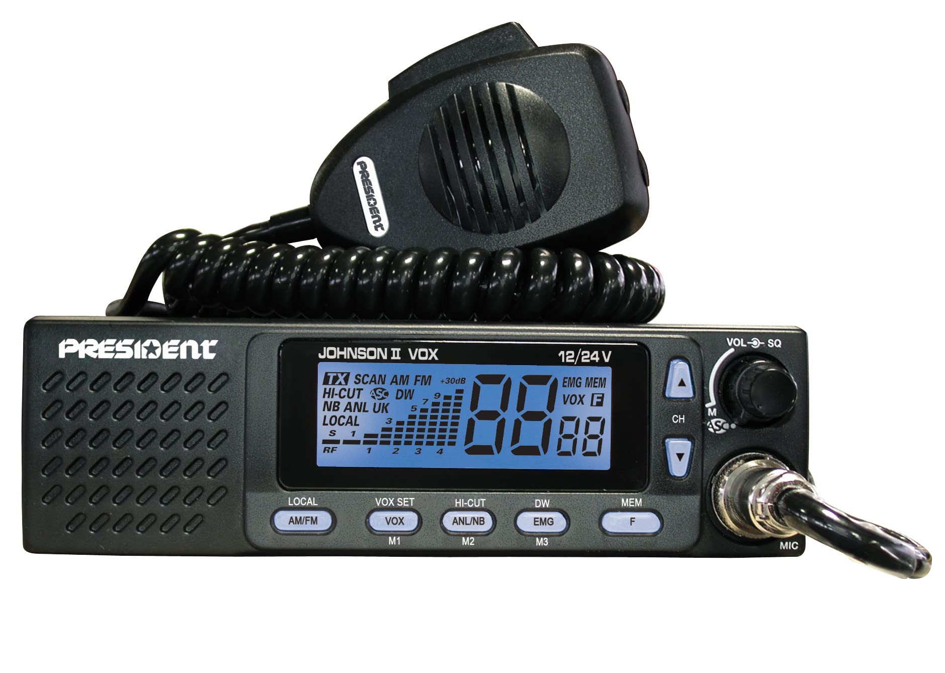 President Radio CB Johnson II asc - 40 cannaux am/FM - multinormes