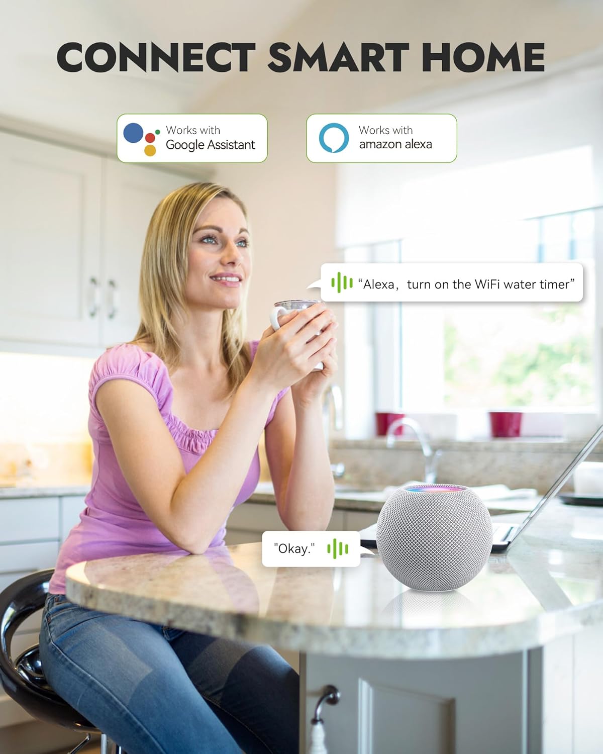 RAINPOINT Water Timer compatible with smart home assistants