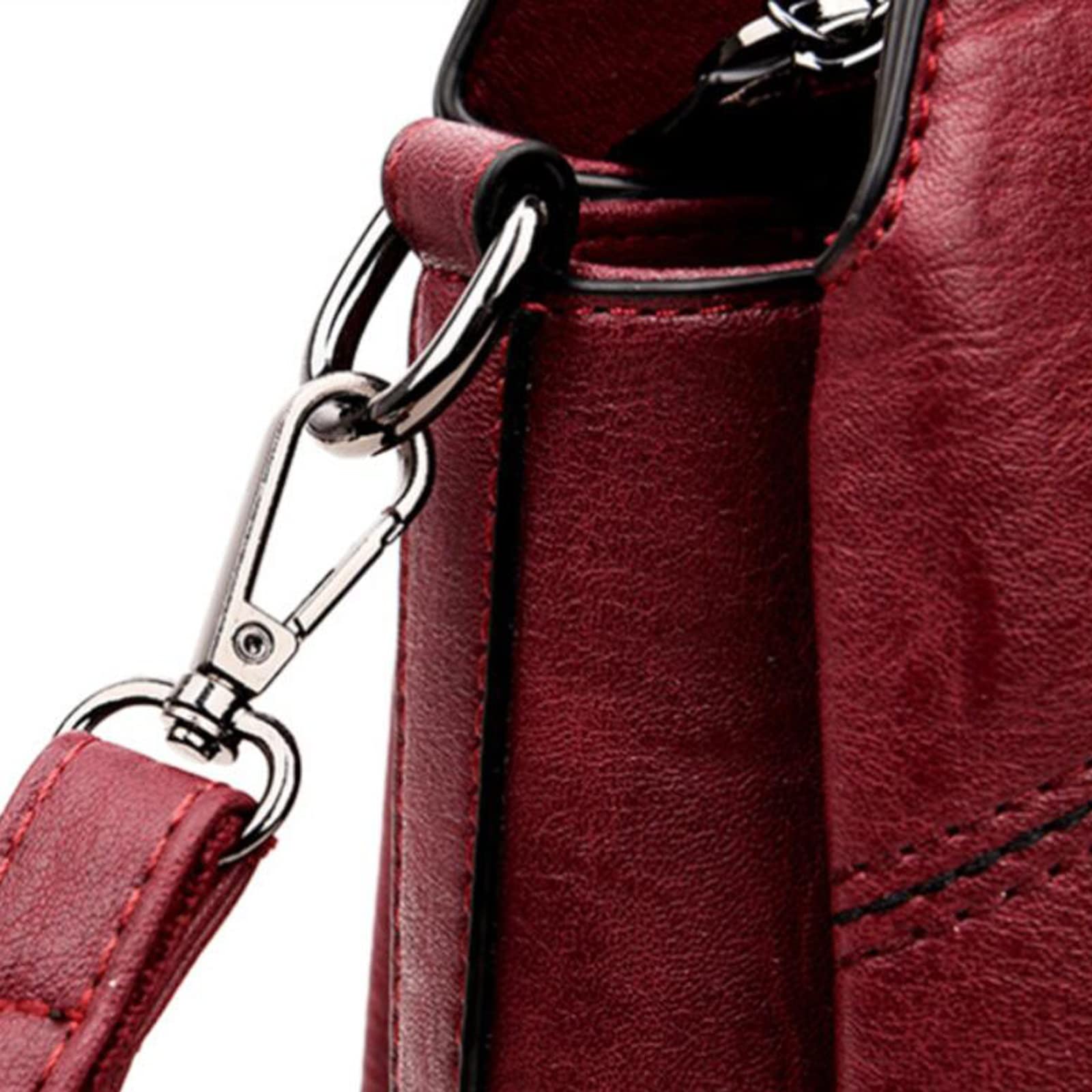 DieffematicDJB Bolso Mujer Bolsos de Cuero Bolsos de Mujer, Hilo Bordado Bolso Multicapa de múltiples Capas, Bolso de Mensajero de Cuero Suave de Gran Capacidad para Mujer (Color : Gray)