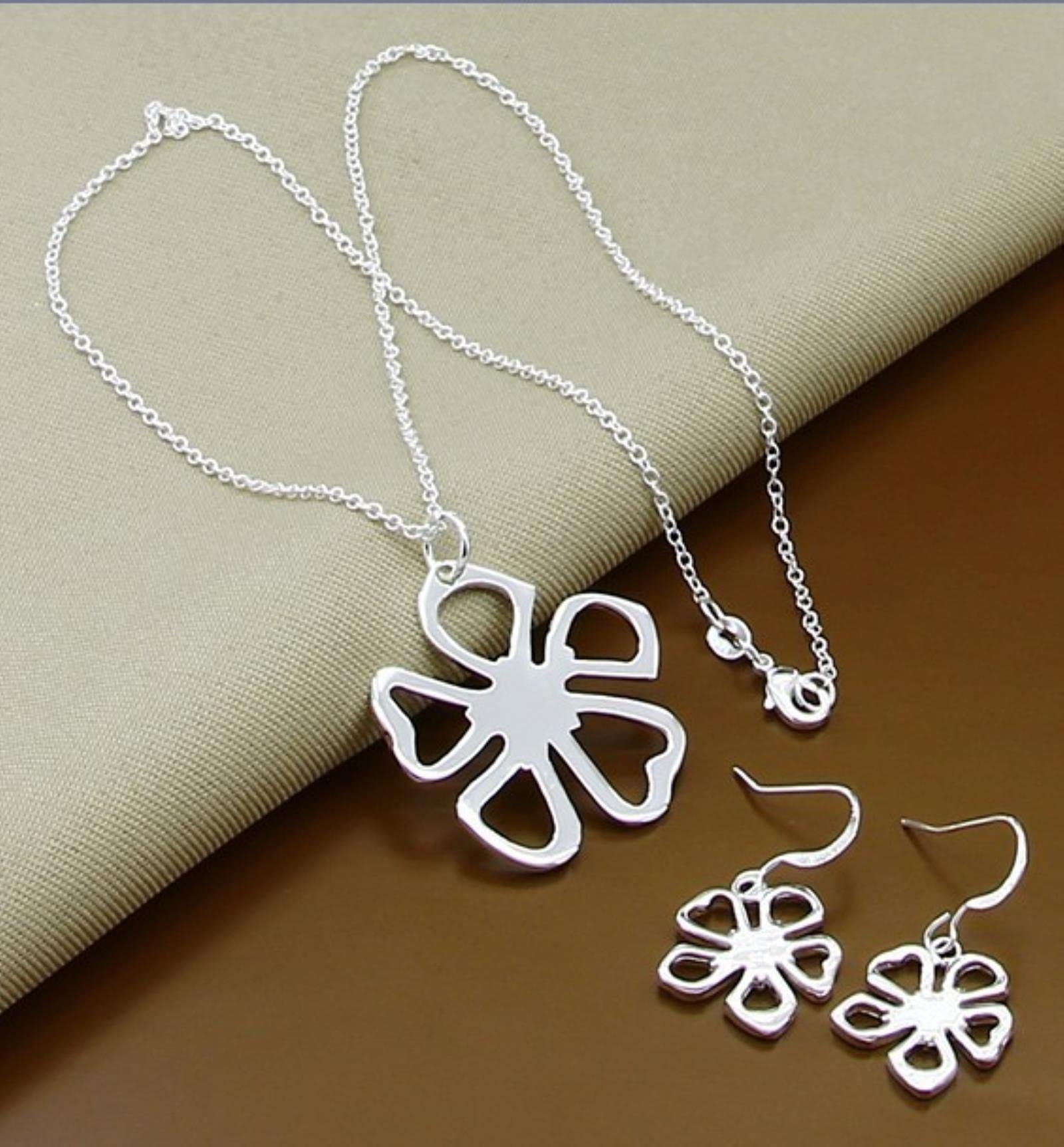 DarryDooly 925 Sterling Silver Jewelry Sets Simple Fashion Insect Moon Round Ball Necklace Earrings Sets For Woman Gift