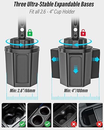 Miniatura 4 de Soporte de aluminio para tablet de automóvil, altura ajustable de 16 pulgadas compatible con funda gruesa Soporte resistente para tablet de camión