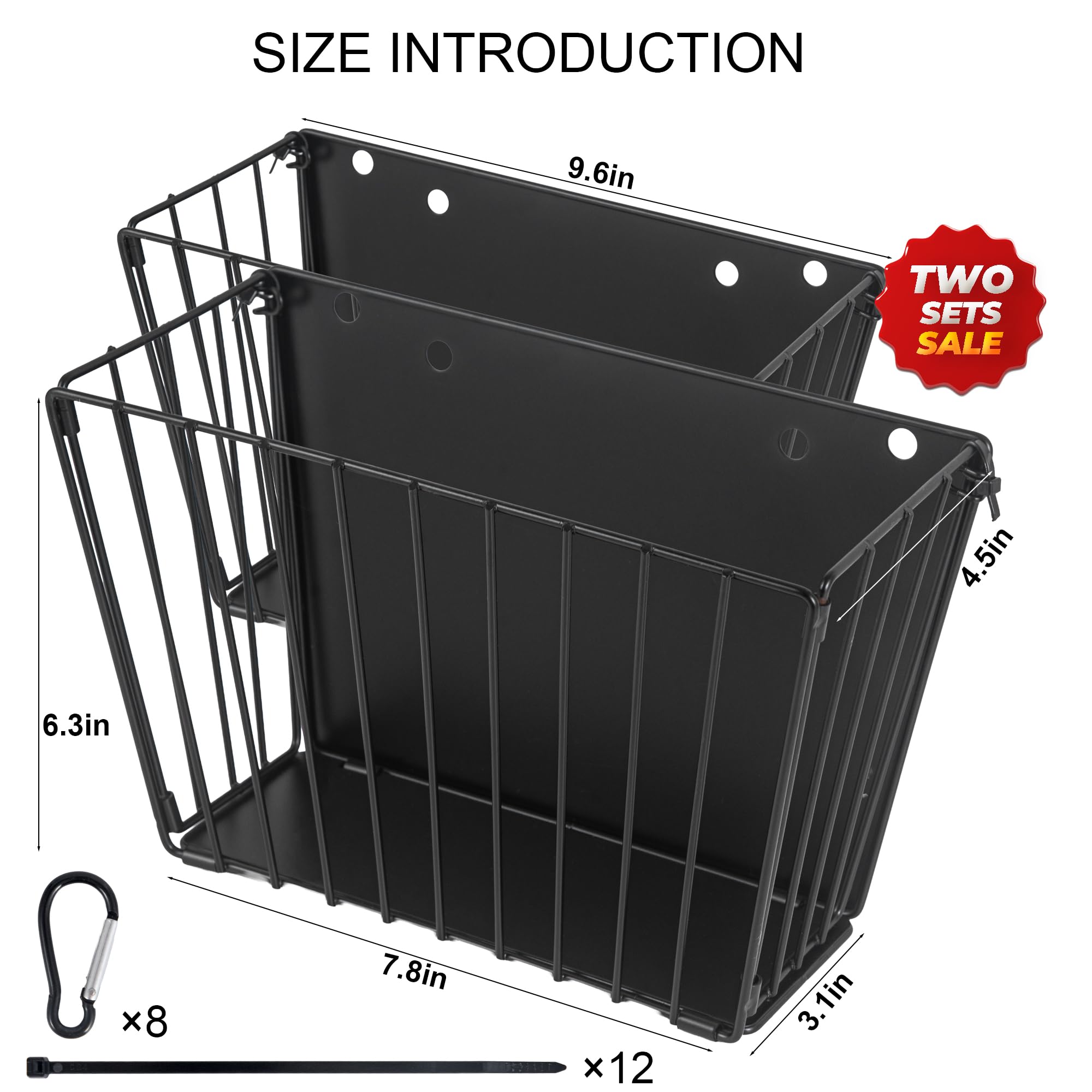 2PCS Rabbit Hay Feeder with Heavy-Duty Metal Frame Guinea Pig Hay Feeder for Rabbits， Bunny, Guinea Pigs, Chinchillas， 9.6x4.5x6.3 inch - image 2