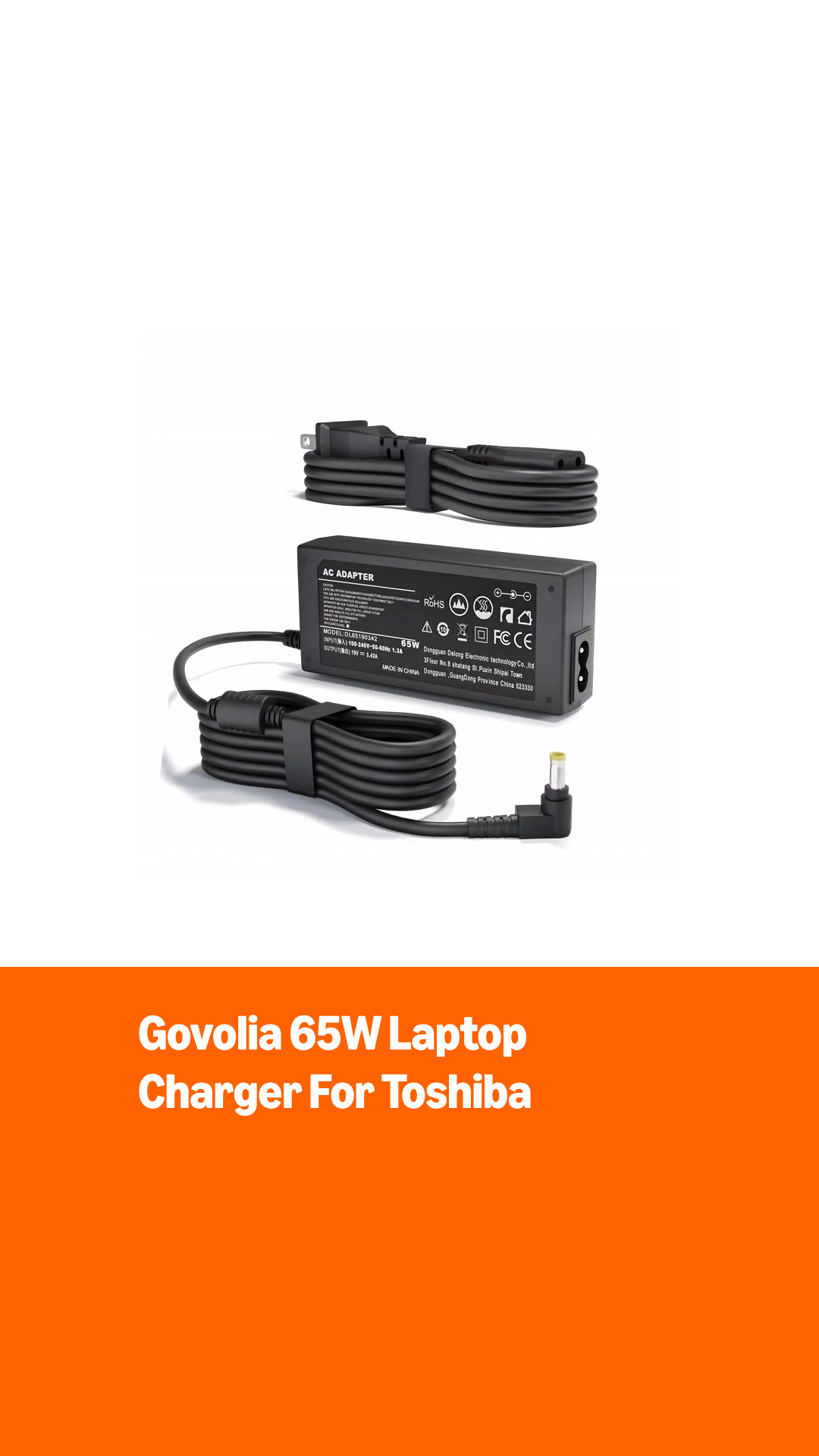 Amazon.com: Govolia 65W 19V 3.42 Charger Compatible with Toshiba