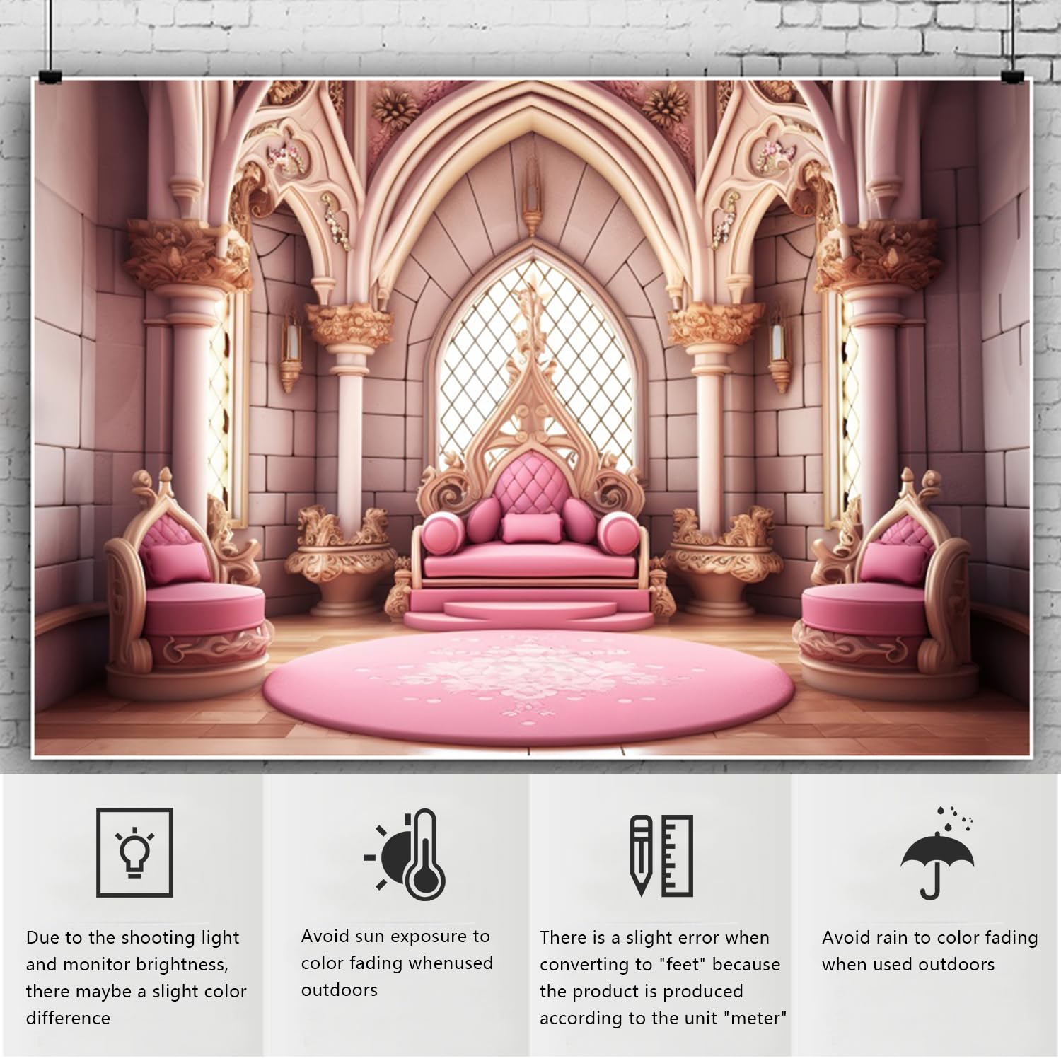 YongFoto Castle Backdrop 8x6.5ft Queen Throne Sweet Girl