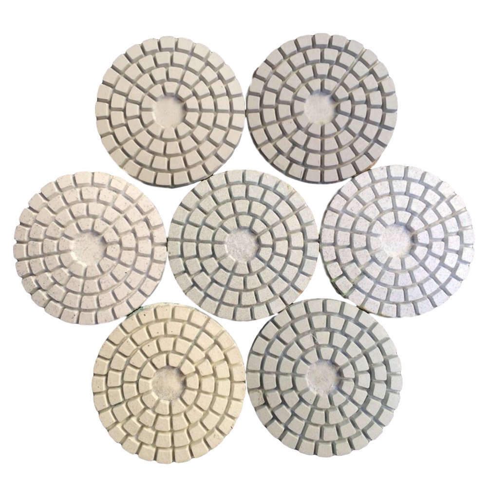 Diamond 2 Inch Wet Polishing Abrasive Grinding Pads 14 Pcs for Granite Marble Stone 5CM Grit 50-3000
