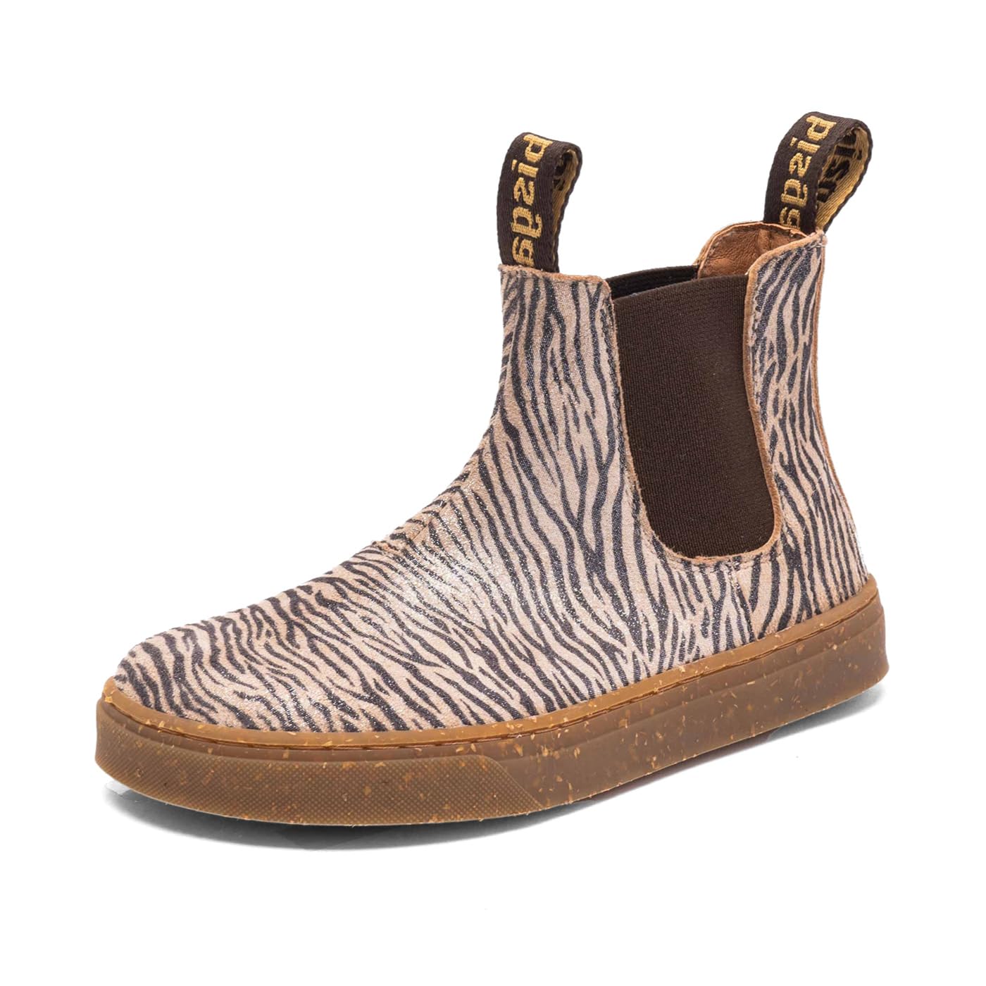 Bisgaard Barefoot ene Chelsea Boot, Zebra Glitter, 35 EU Wide, Zebra Glitter, 35 EU Weit