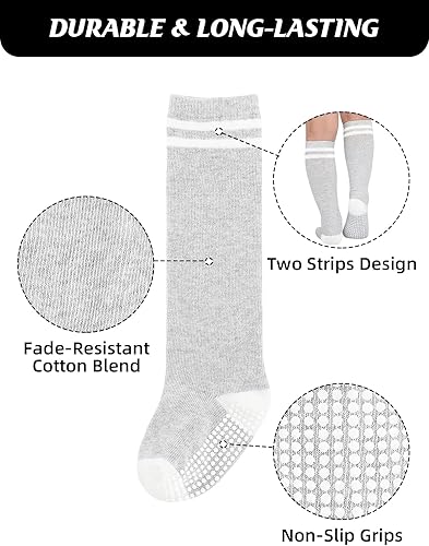 Miniatura 6 de Century Star Baby Girl Socks Boy Knee High Socks Toddler Non-Slip Grip Tube Sock School Soccer Striped Stockings for Infant