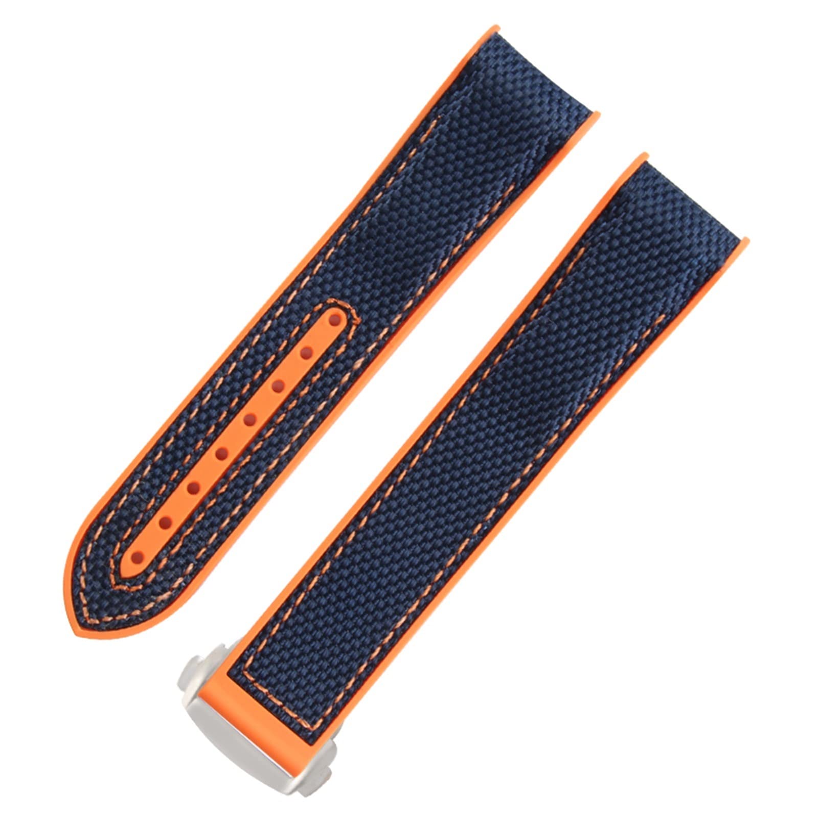Bracelet caoutchouc pour Omega avec boucle déployante de luxe - 7