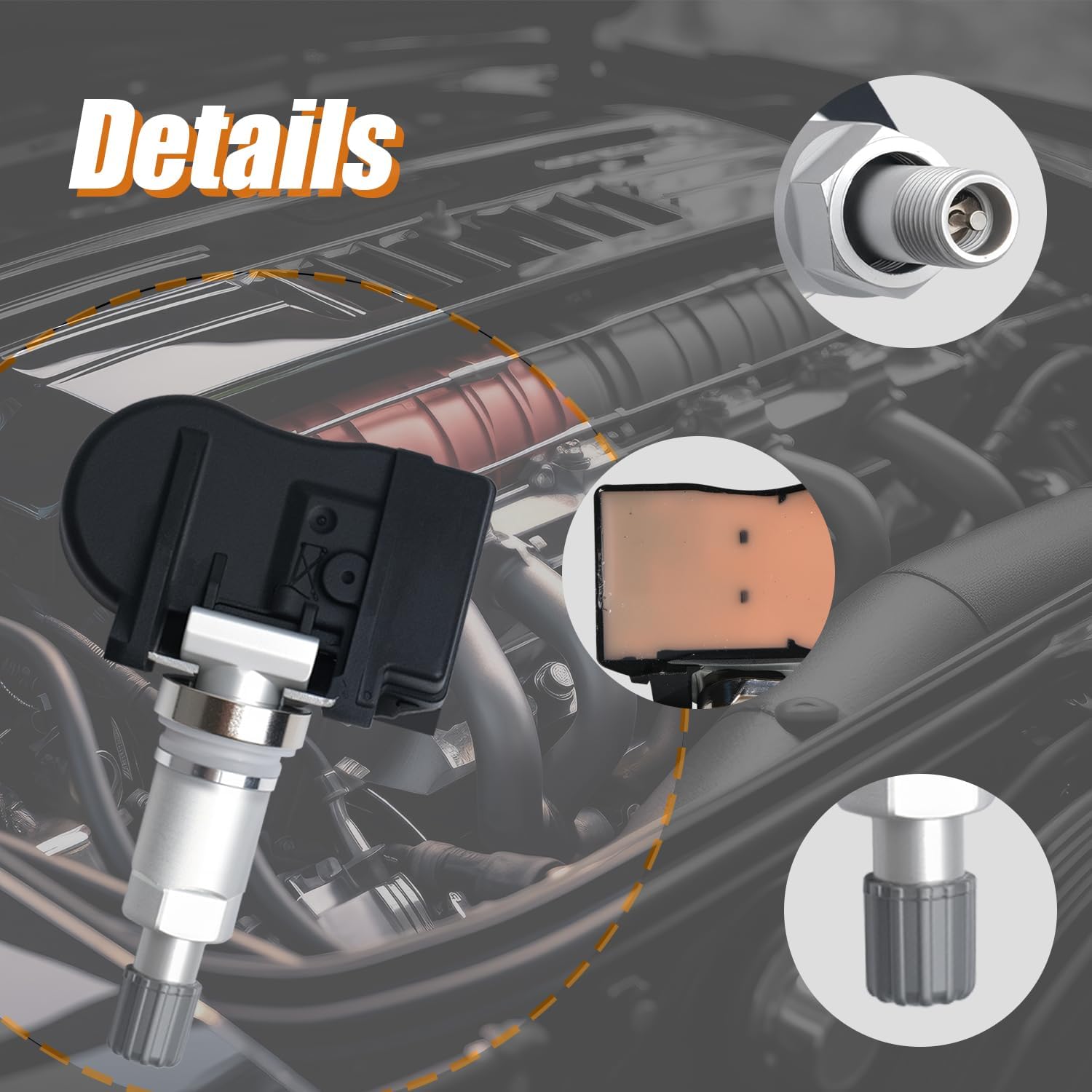 Pre-Programmed TPMS Sensor Tire Pressure Monitoring Sensor 42753-TL2-A52 fit for Acura 2007-2013 MDX 2007-2012 RDX 2007-2014 TSX, fit for Honda 2009-2015 Pilot, 42753STKA04-315MHz (4)