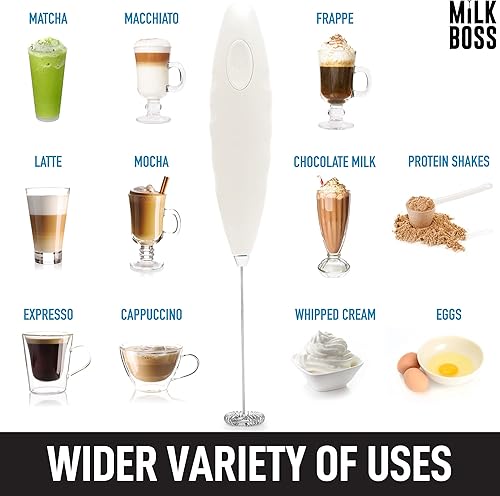 Miniatura 5 de Milk Boss Espumador de leche para café batidor de matcha Comfort Grip - Mezclador eléctrico de Matcha y mezclador eléctrico de mano - Espumador de