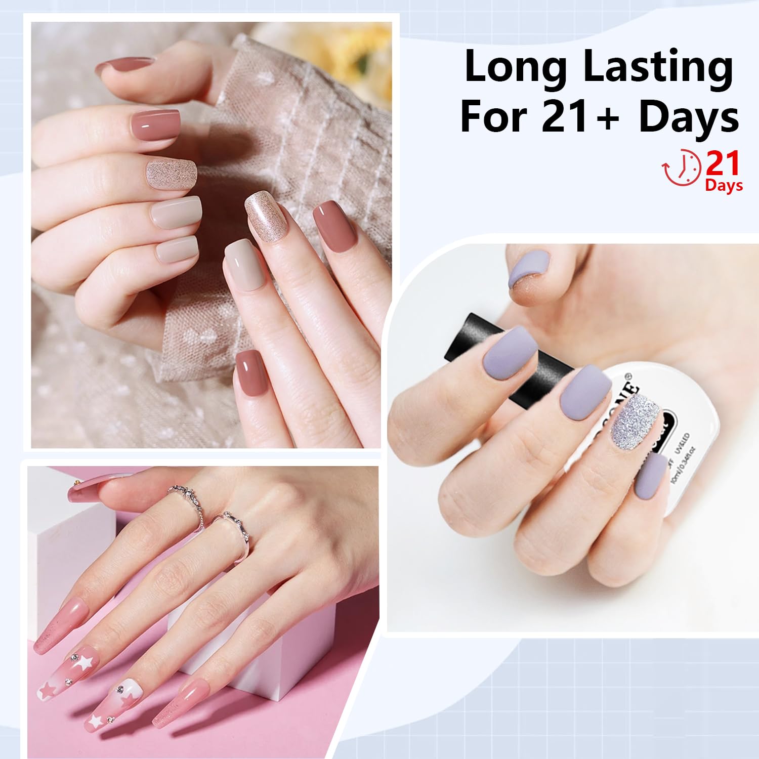 Amazon.com : JODSONE 2Pcs 10ml No Wipe Gel Top Coat Clear Glossy