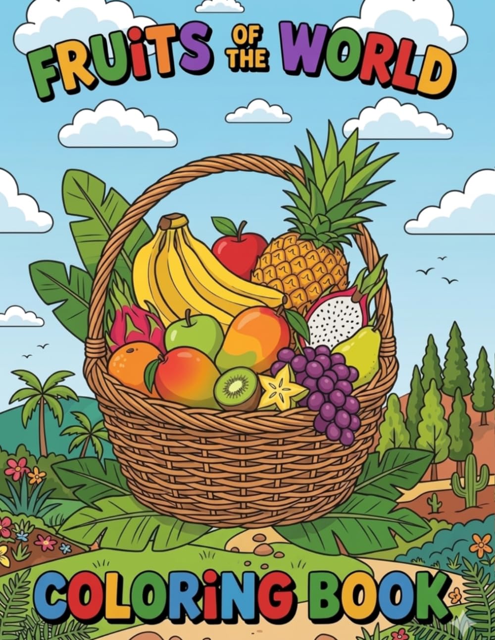 FRUITS OF THE WORLD: A Fun and Educational Coloring Book for Kids and Early Teens | Explore 36 Unique Fruits with Easy, Bold Coloring Pages